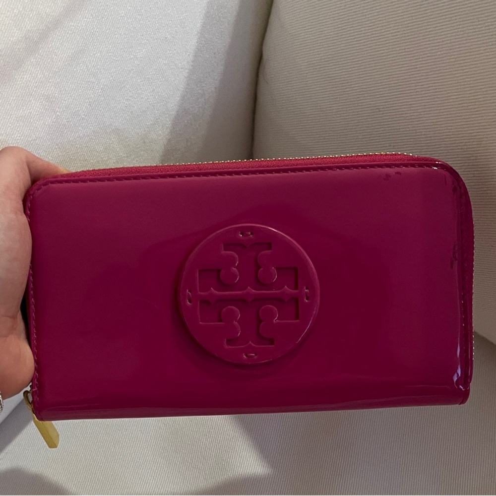 Tory Burch Fuchsia Zip-Around Wallet